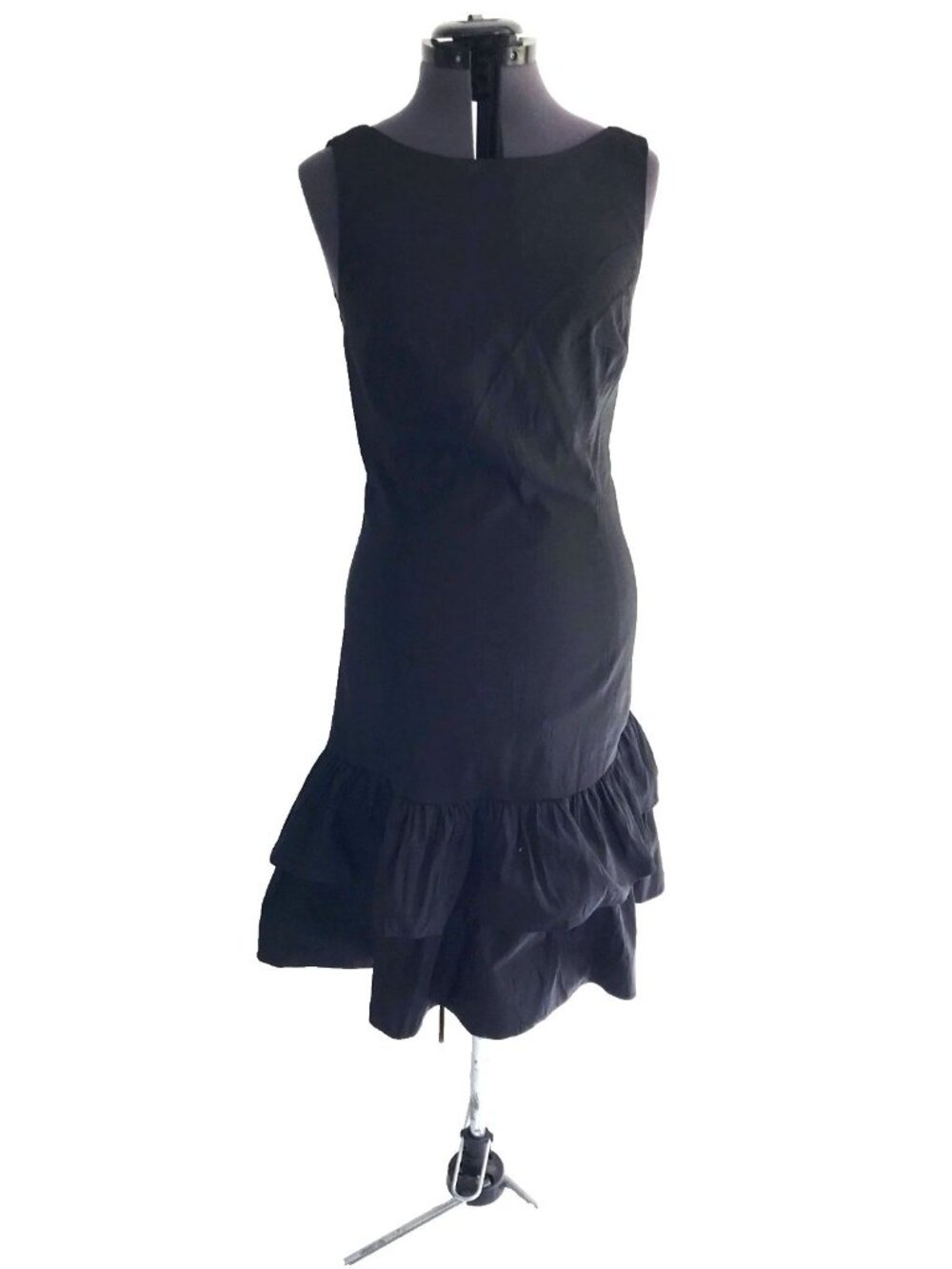 Isaac Mizrahi for Target Black Tiered Dress Sleeveless  Silk Blend, Size 10